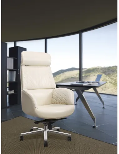 Кресло MY-6085 для руководителя, кожаное