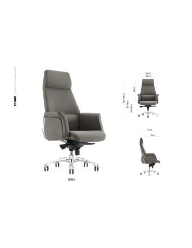 Кресло премиум-класса FORBES SILVER для руководителя, кожаное