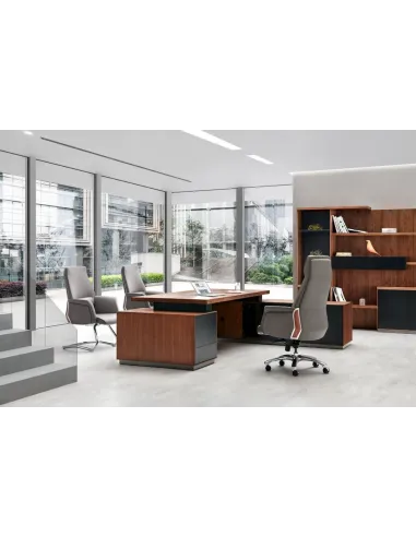 Кресло премиум-класса FORBES SILVER для руководителя, кожаное