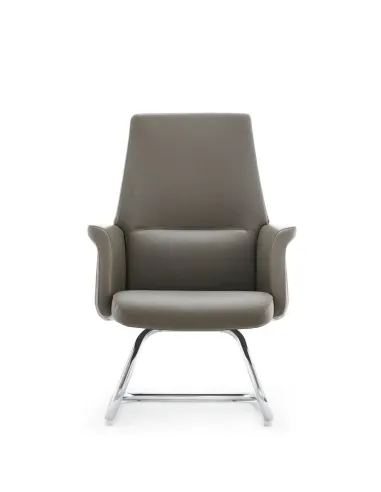 Кресло FORBES SILVER VISITOR для посетителя премиум-класса, кожаное