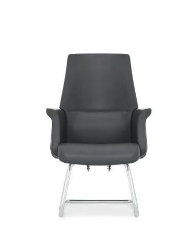 Кресло FORBES SILVER VISITOR для посетителя премиум-класса, кожаное