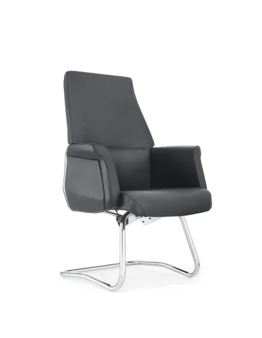 Кресло FORBES SILVER VISITOR для посетителя премиум-класса, кожаное