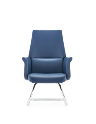 Кресло FORBES SILVER VISITOR для посетителя премиум-класса, кожаное