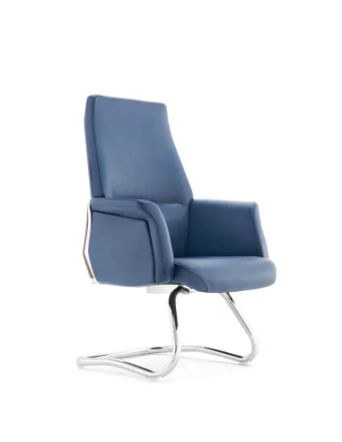 Кресло FORBES SILVER VISITOR для посетителя премиум-класса, кожаное