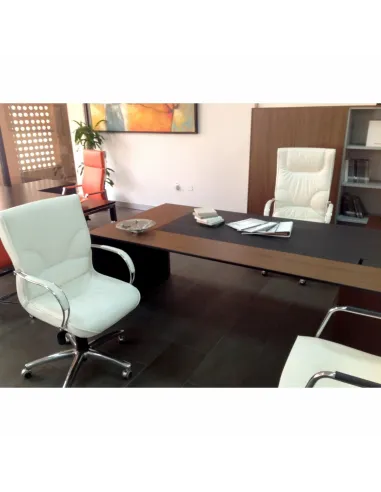 Кресло DILE BOSS WHITE для руководителя, кожаное