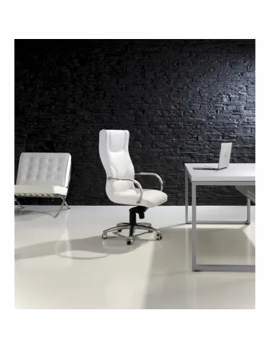 Кресло DILE BOSS WHITE для руководителя, кожаное