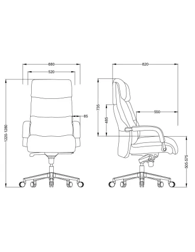 Кресло SITZONE CH-211A для руководителя, кожаное, черное