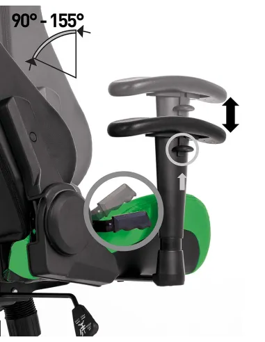 Кресло HEXTER ML R1D TILT PL70 ECO/01 BLACK/GREEN геймерское