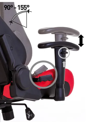 Кресло HEXTER ML R1D TILT PL70 ECO/01 BLACK/RED геймерское