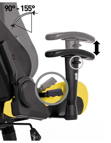 Кресло HEXTER ML R1D TILT PL70 ECO/01 BLACK/YELLOW геймерское