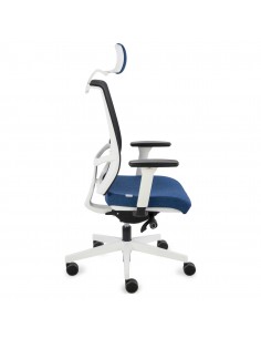 Кресло GROSPOL LEVEL WS HD WHITE для оператора, цвет синй 2