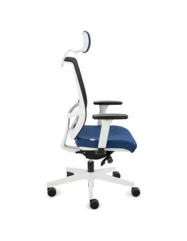 Кресло GROSPOL LEVEL WS HD WHITE для оператора, цвет синй