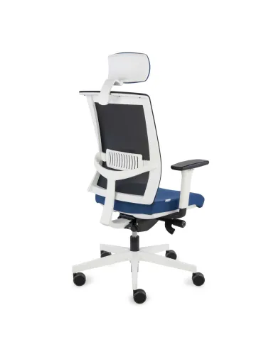 Кресло GROSPOL LEVEL WS HD WHITE для оператора, цвет синй