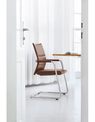 Кресло GIRSBERGER DIAGON EXECUTIVE для посетителя, кожаное, на полозьях