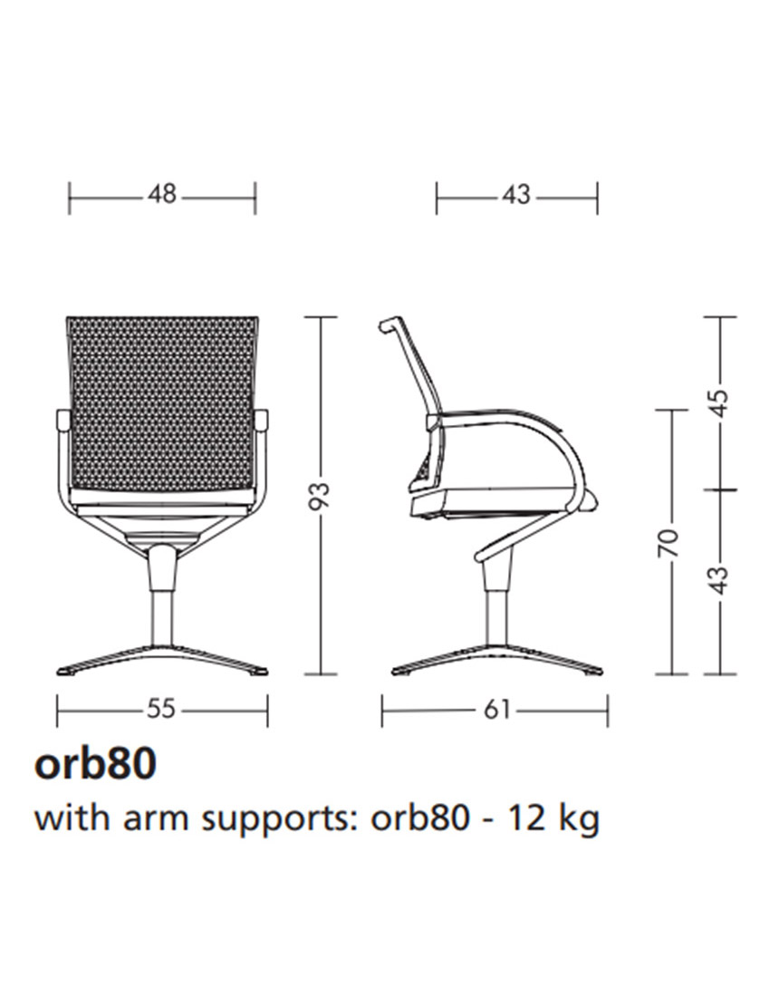 klober orbit orb 80 sizes - размеры конференц кресла